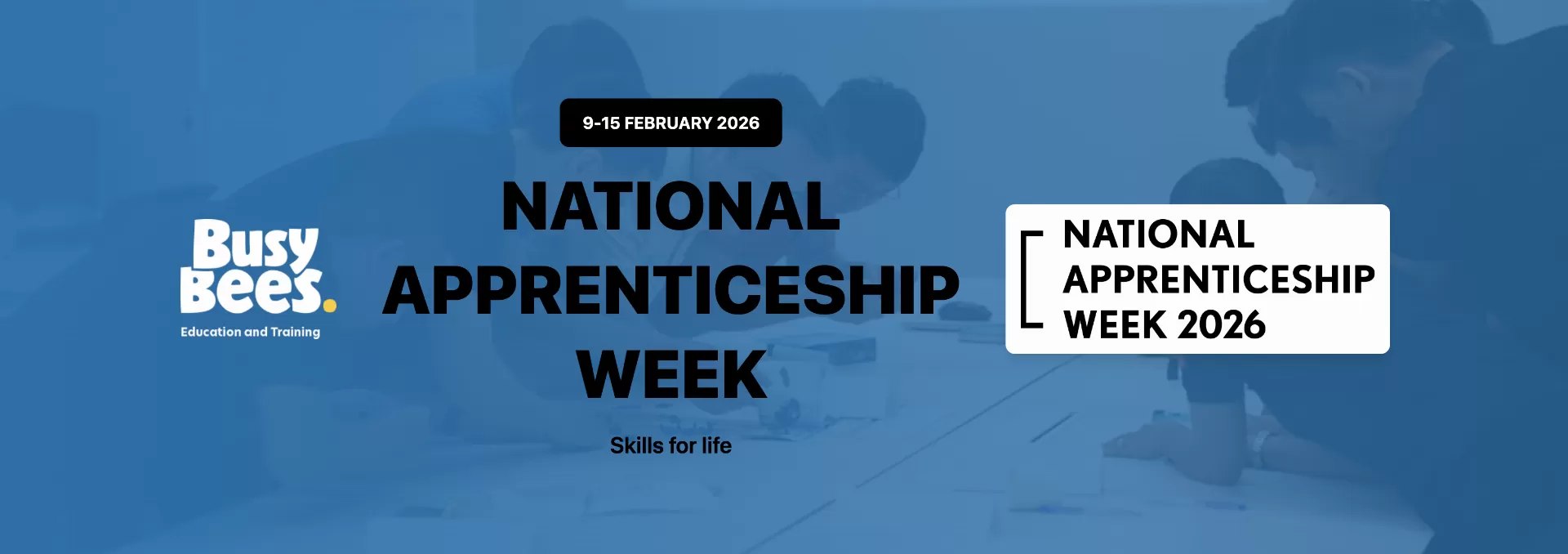 A poster showing NAW logo and Busy Bees logo and the dates of the event