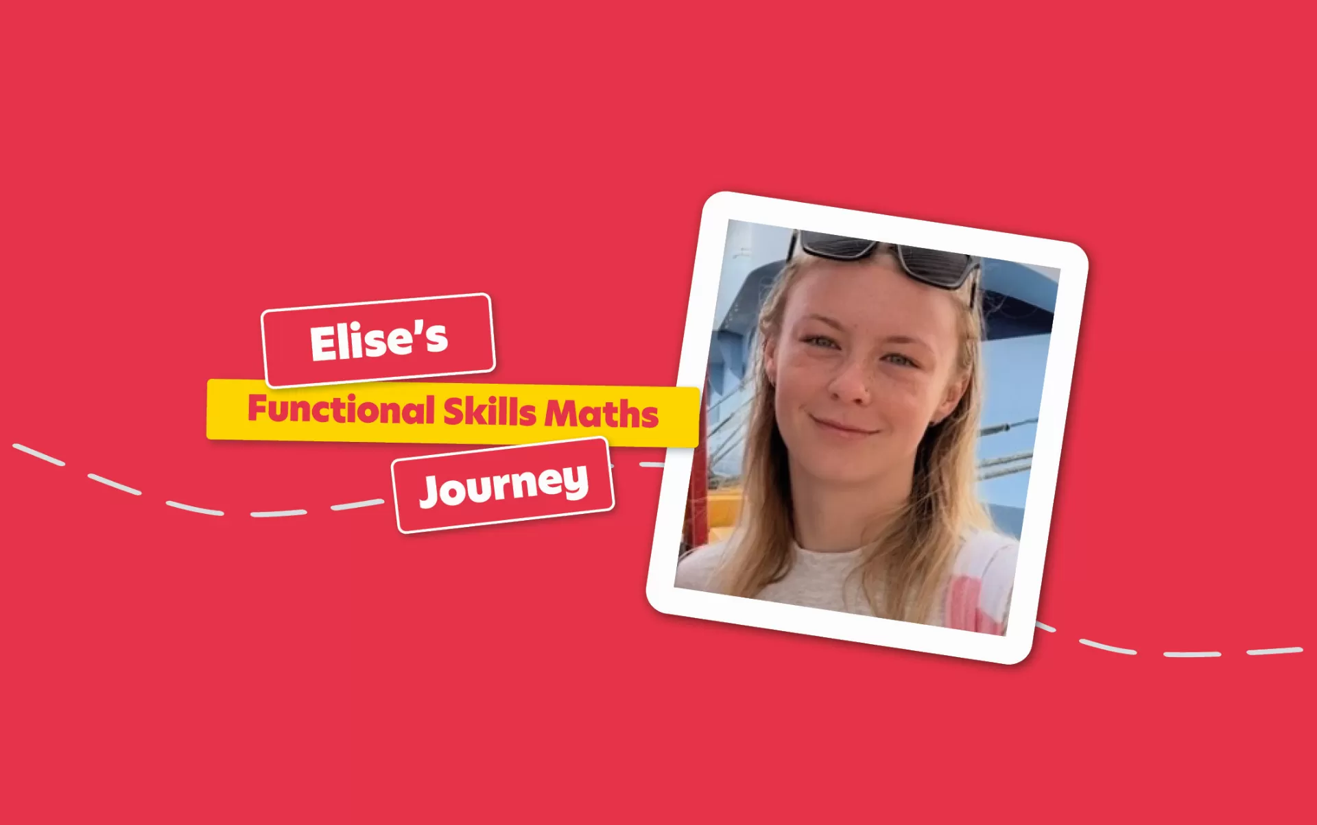 Illustration representing a learner’s Functional Skills Maths journey from setbacks to success, featuring study materials, motivational messages and symbols of determination, resilience and a